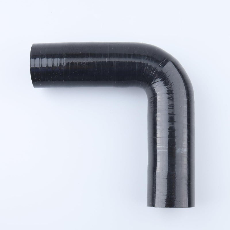 AC PERFORMANCE ID 1" (25mm), 90 Degree Elbow Coupler, Leg Length 3.5" (90mm), 3-Ply Reinforced, Universal Automotive Pure Silicone Hose, Black - Image 1